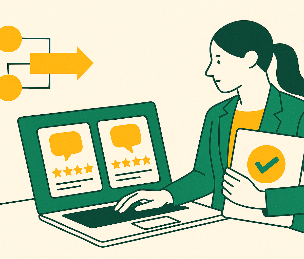 Cover illustration for “G2 and Capterra Review Strategy for Pipeline-Stage B2B Buyers”