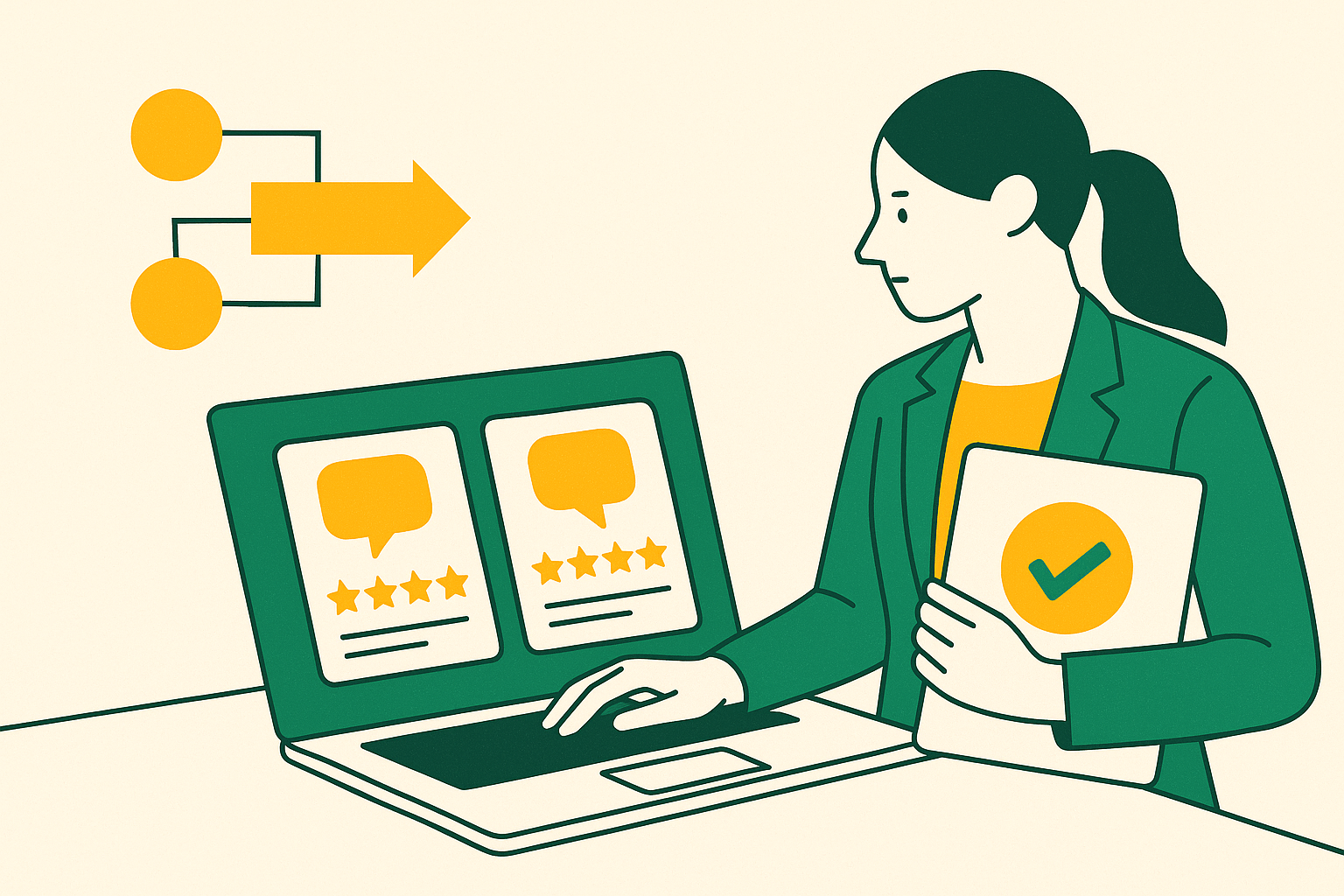 Cover illustration for “G2 and Capterra Review Strategy for Pipeline-Stage B2B Buyers”