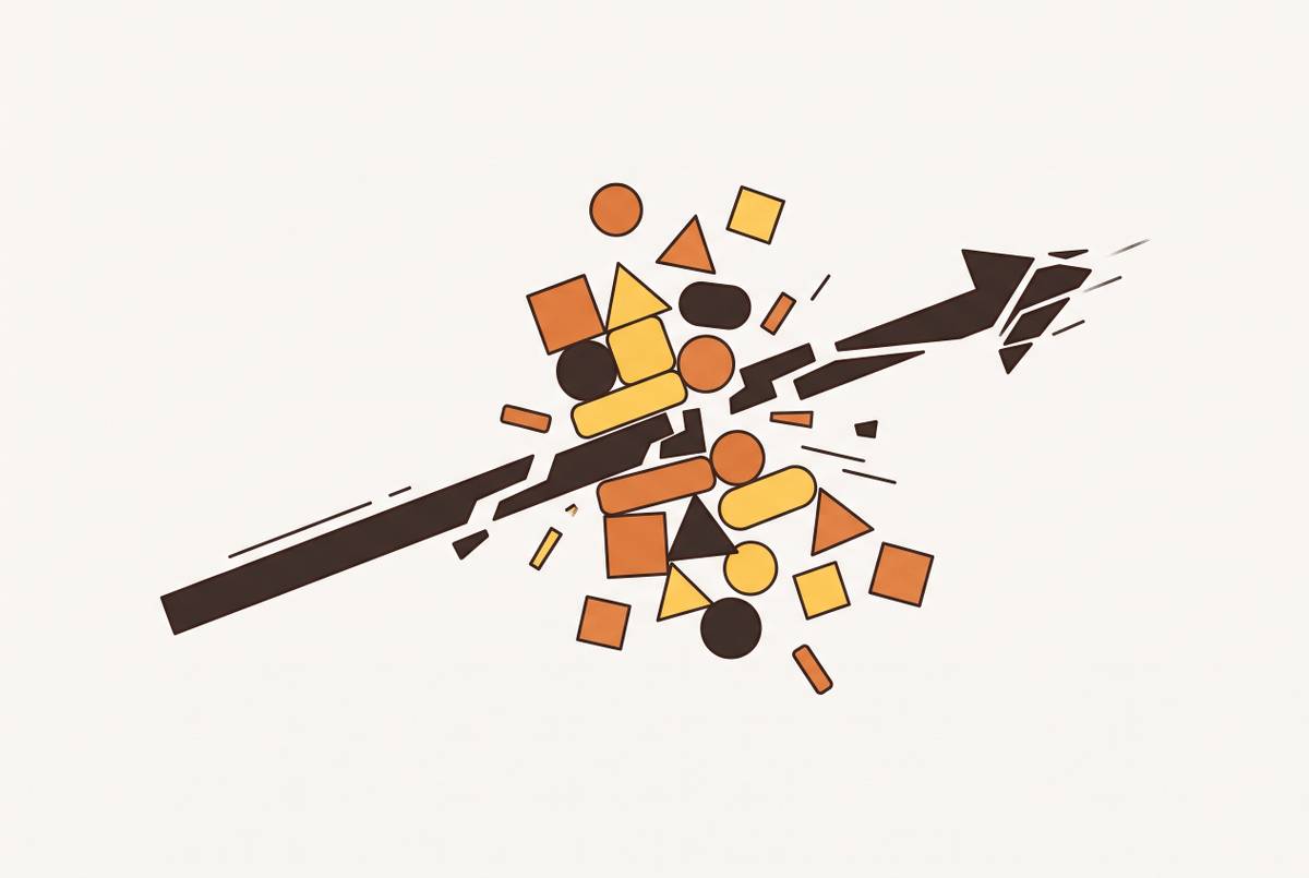 Cover illustration for “Brand Asset Scattering and Its Cost to Creative Output Speed”