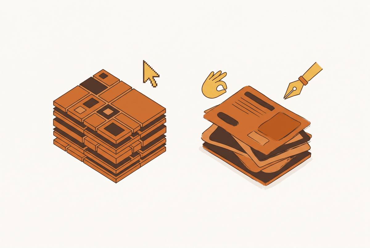 Cover illustration for “AI-Generated Slides vs Human-Designed Decks in Sales Contexts”