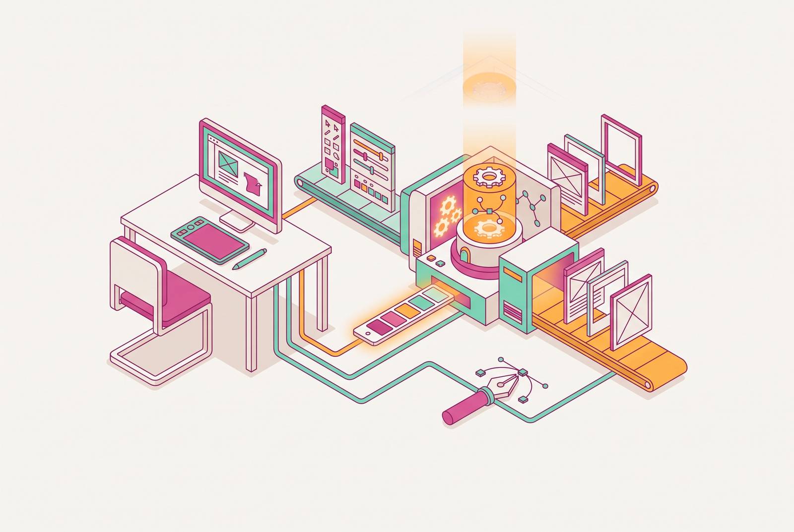 Cover illustration for “Replacing a Design Agency With In-House AI Tooling”