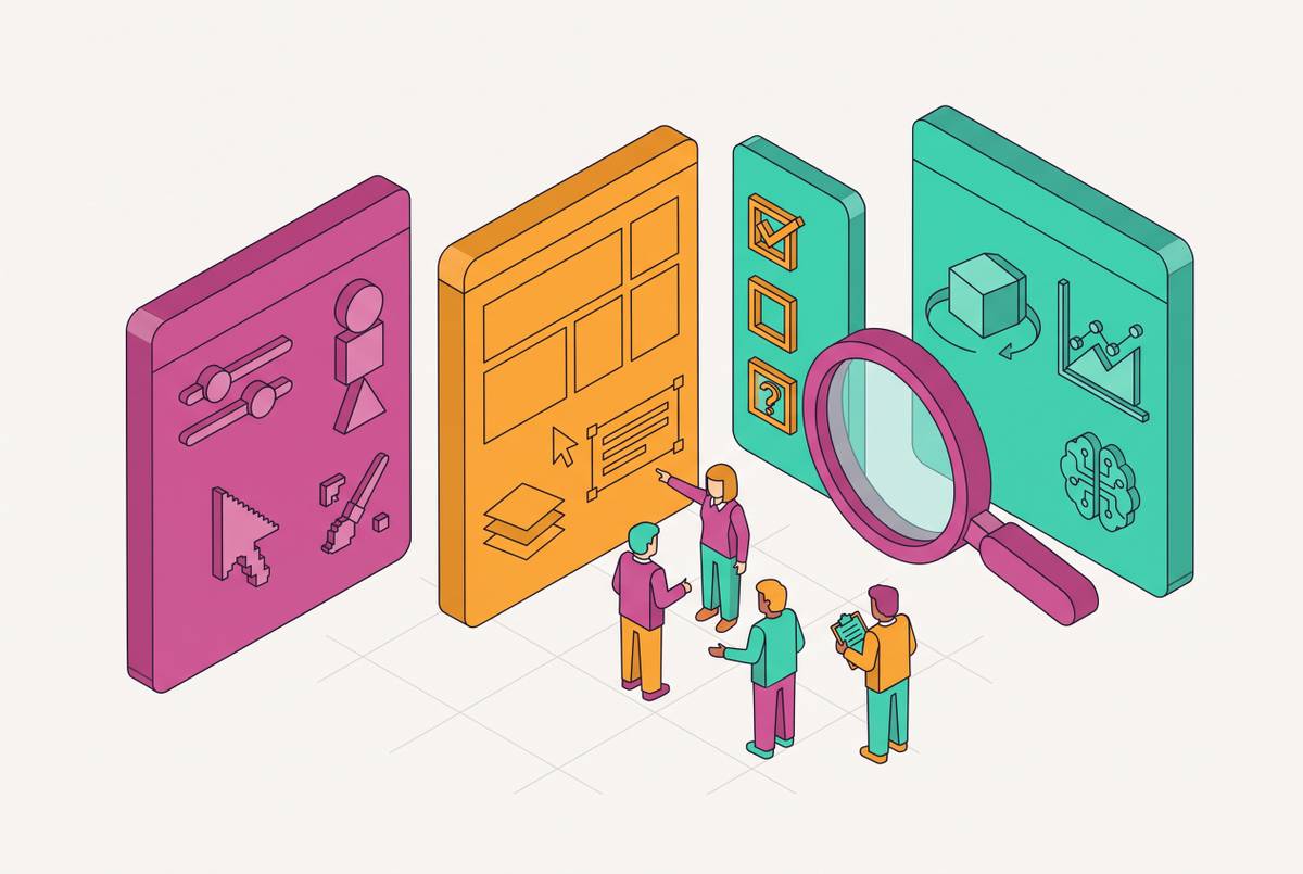 Cover illustration for “Evaluating AI Design Platforms for Business Teams”