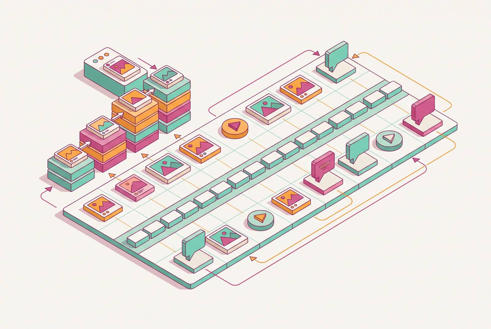 Cover illustration for “Visual Content Cadence Planning for B2B Social Teams”