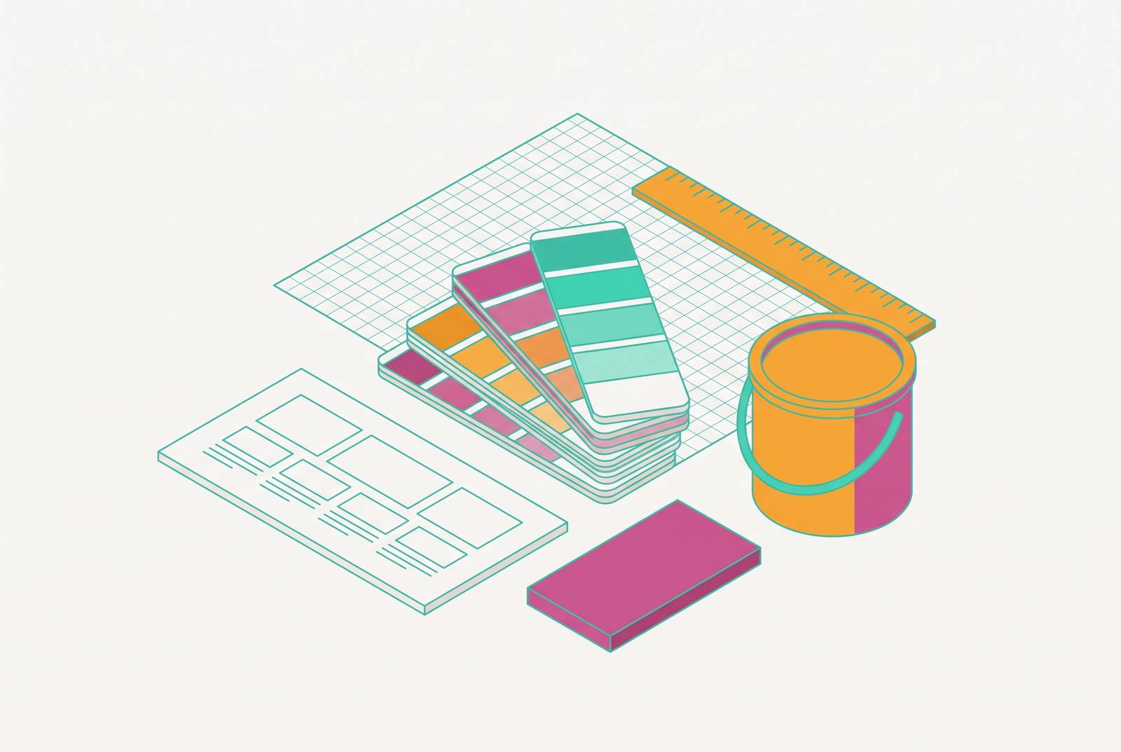 Cover illustration for “Visual Brand Guidelines Non-Designers Can Actually Follow”