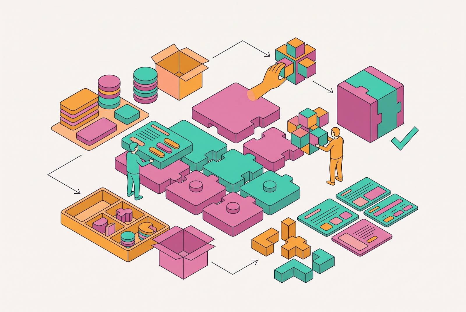 Cover illustration for “Design Systems for Non-Designer Teams”