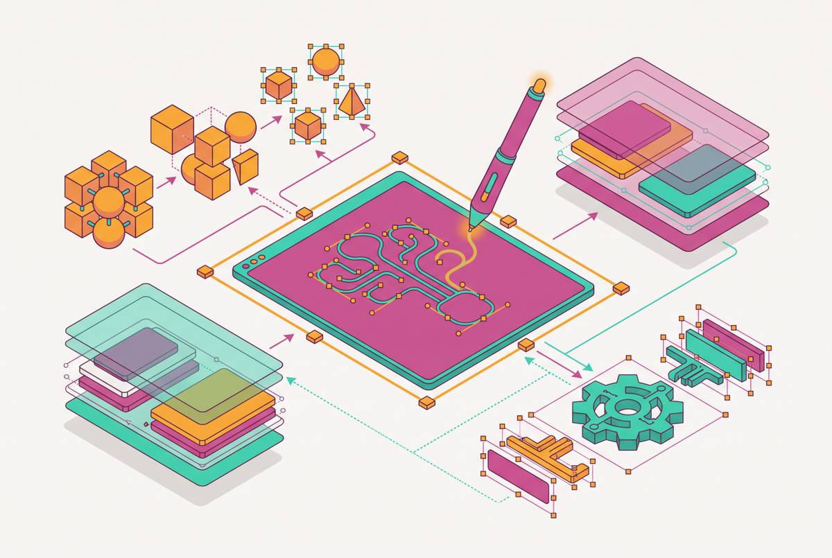 Cover illustration for “AI Design Tools That Produce Editable Outputs”