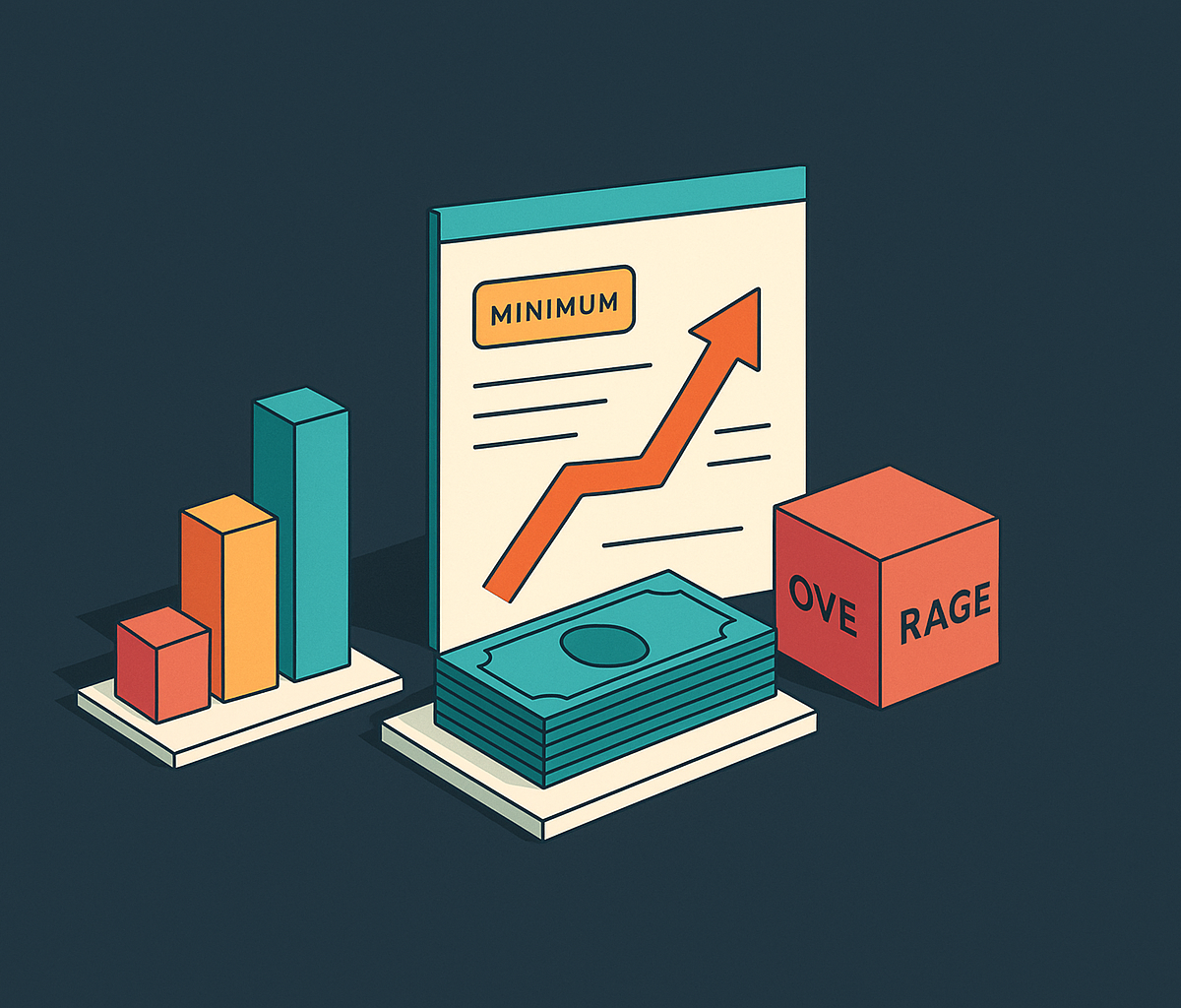 Cover illustration for “Minimum Commitments and Overage Charges in Hybrid Rate Cards”