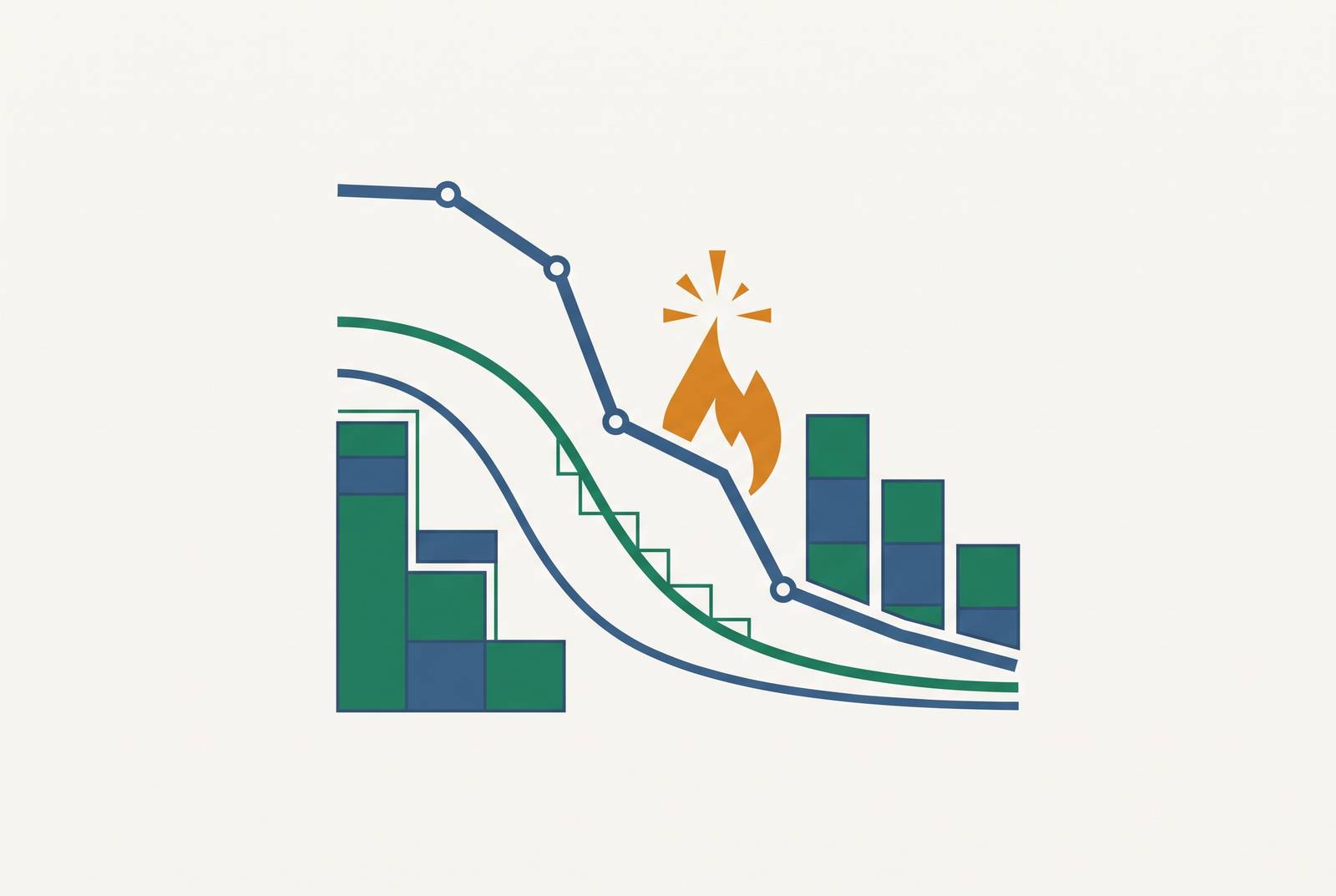 Cover illustration for “Credit Burn Rate Patterns Across SaaS Product Categories”