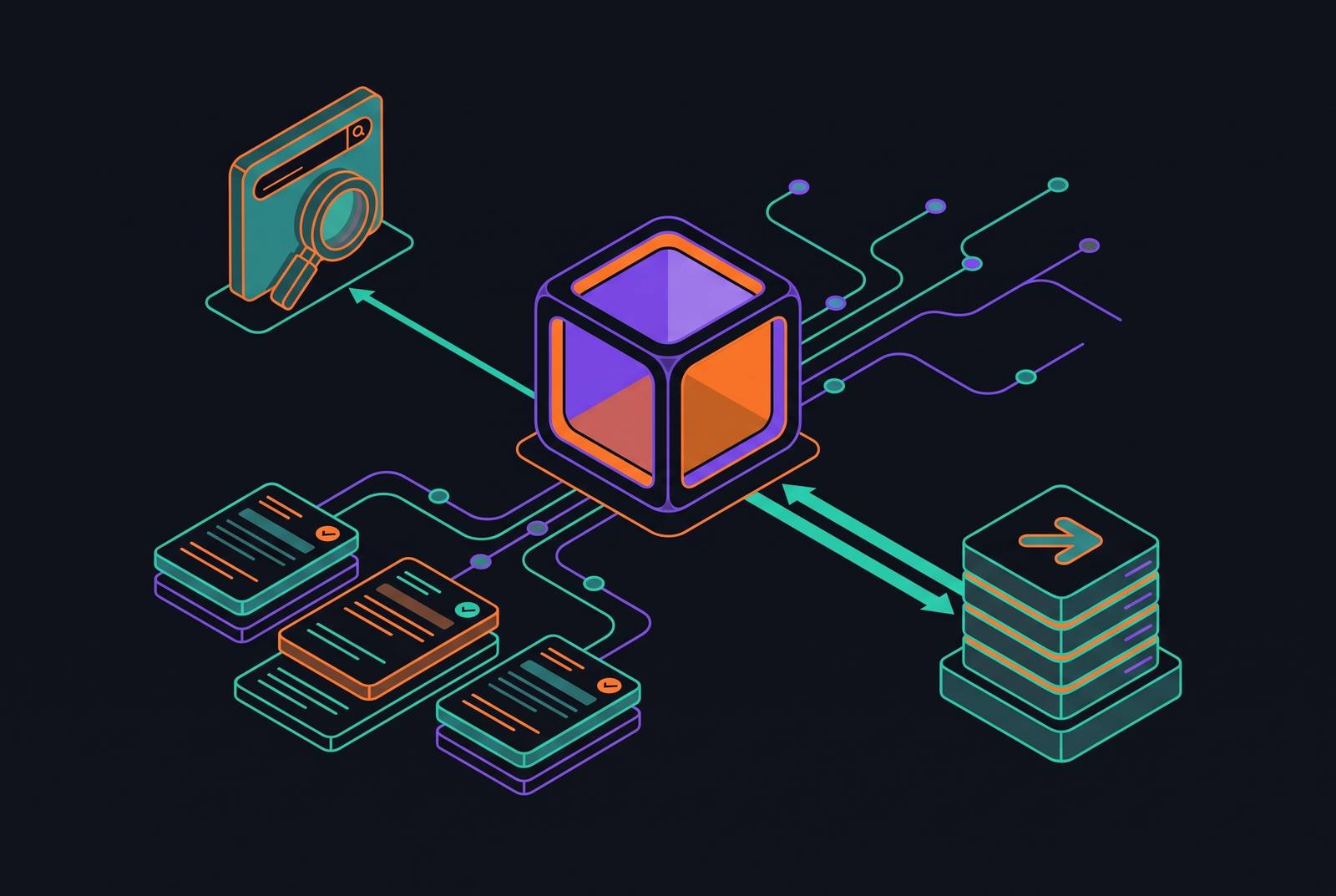 Cover illustration for “Web Search Integration Patterns for Persistent Agents”