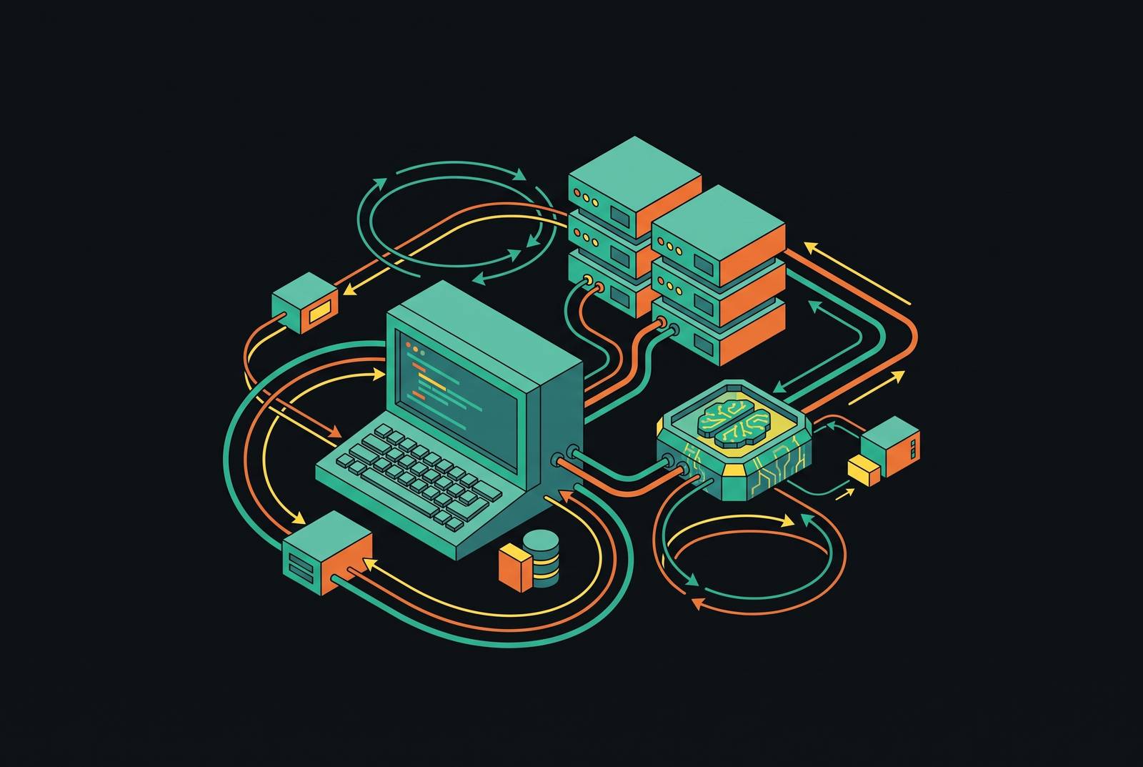 Cover illustration for “Local Development Environments for LLM-Backed Agents”