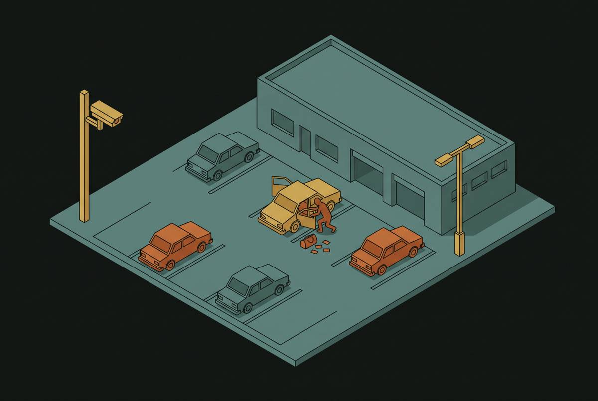 Cover illustration for “Employee Lot Theft and Vehicle Crime at Commercial Properties”