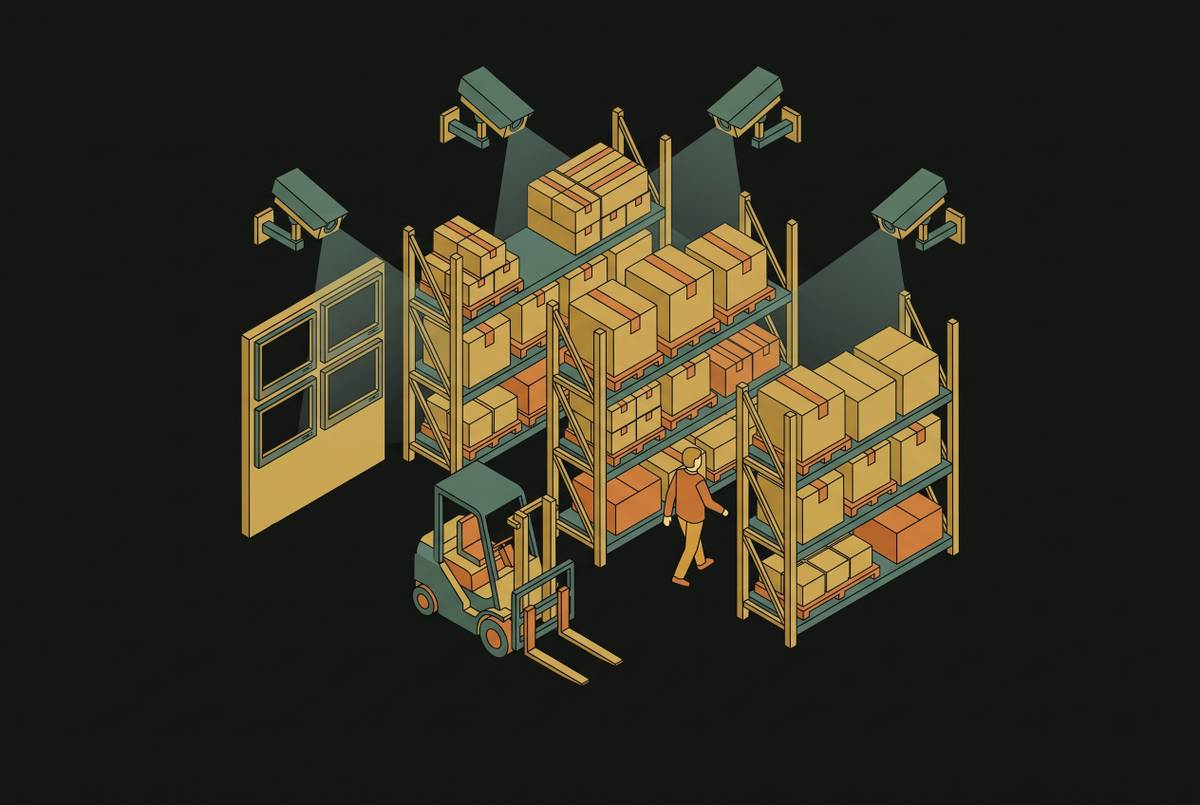 Cover illustration for “Insider Threat Indicators in Warehouse Video Surveillance”