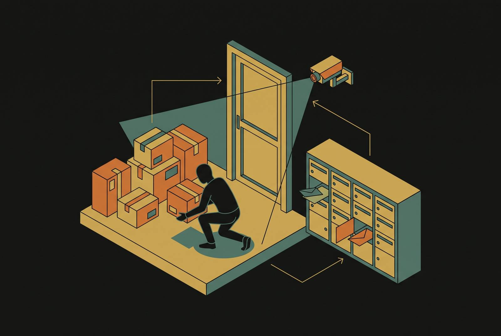 Cover illustration for “Package Theft and Porch Piracy at Multifamily Properties”