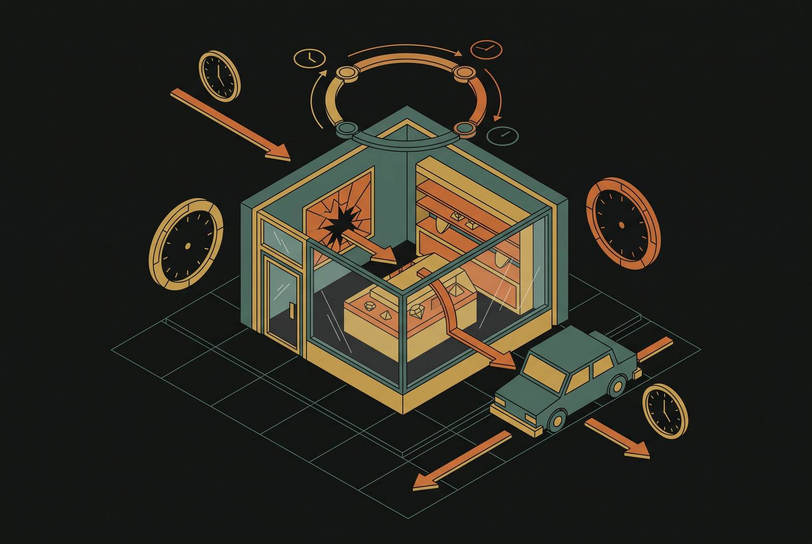 Cover illustration for “Smash-and-Grab Robbery Timing and Target Selection at Retail Stores”