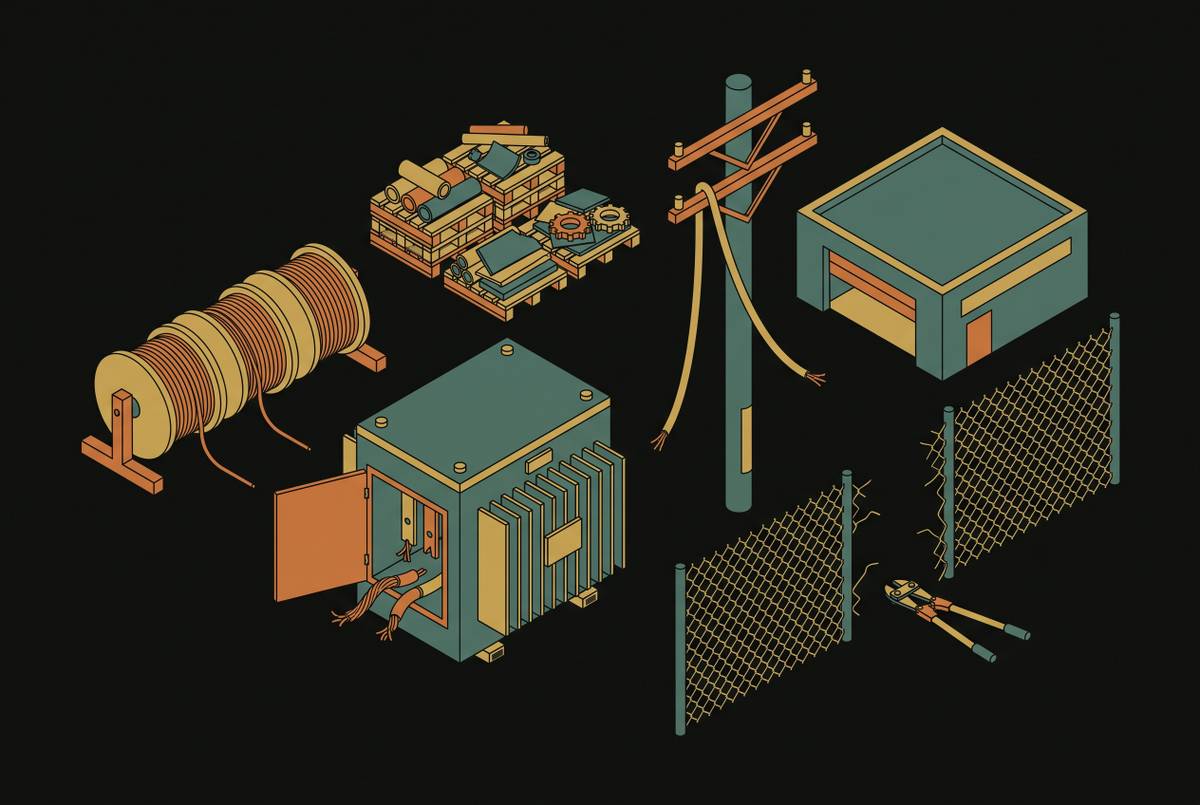 Cover illustration for “Copper and Metal Theft Exposure at Manufacturing and Utility Sites”
