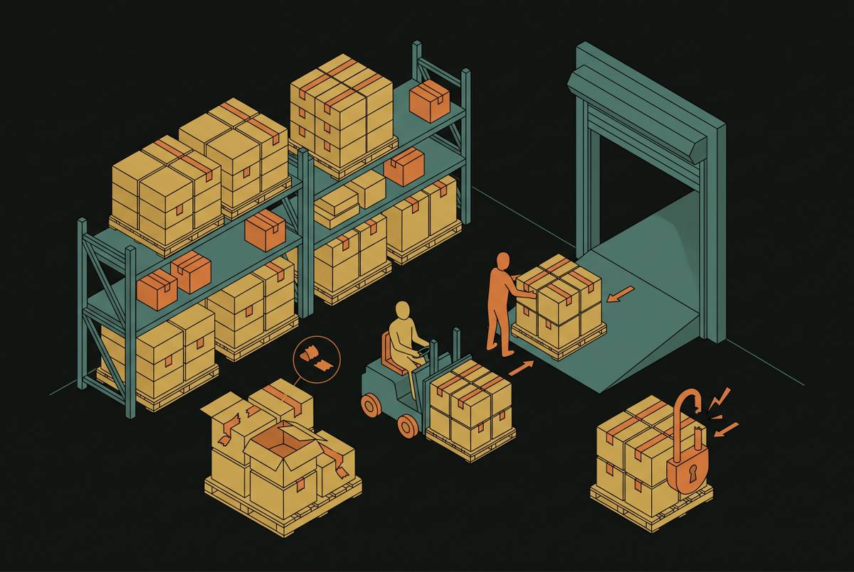 Cover illustration for “Organized Retail Crime Tactics in Commercial Warehouses”