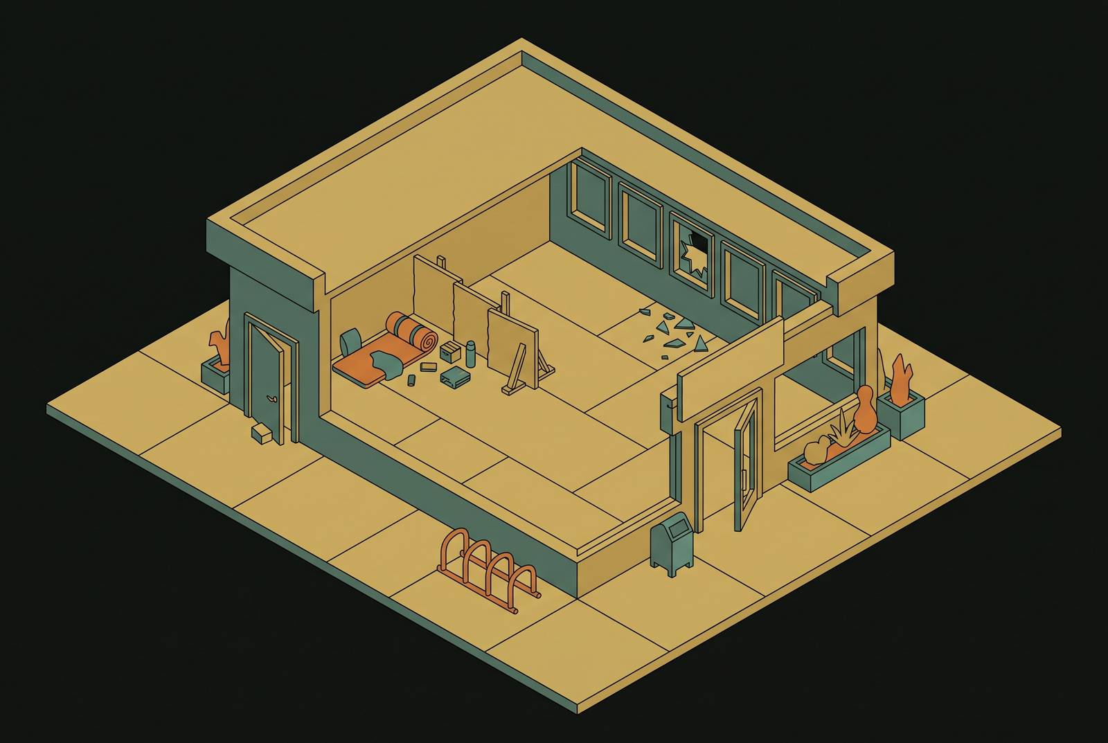 Cover illustration for “Squatter Occupation Risks at Vacant Commercial Properties”