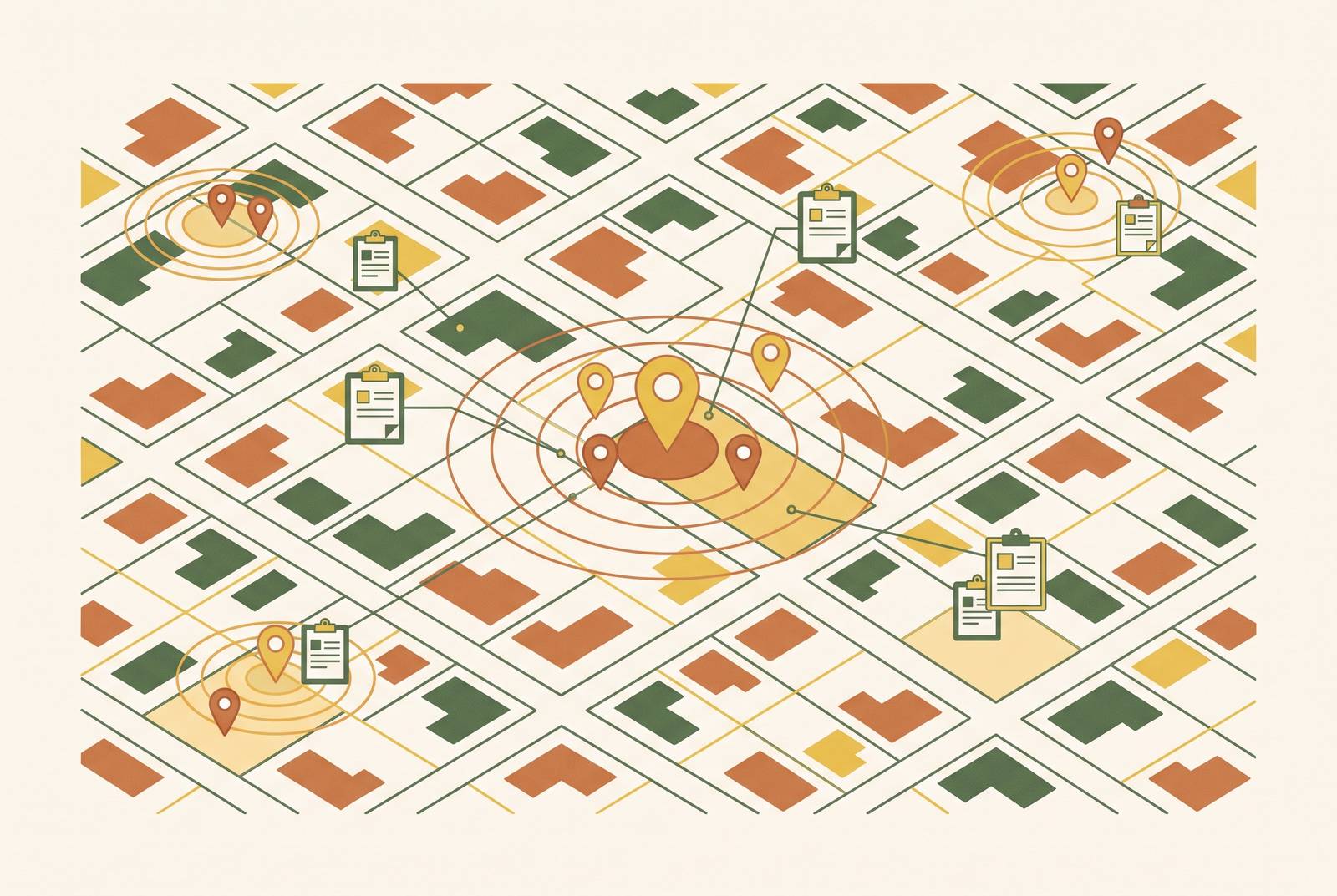 Cover illustration for “Using Permit Data to Map Competitor Activity and Demand Pockets”