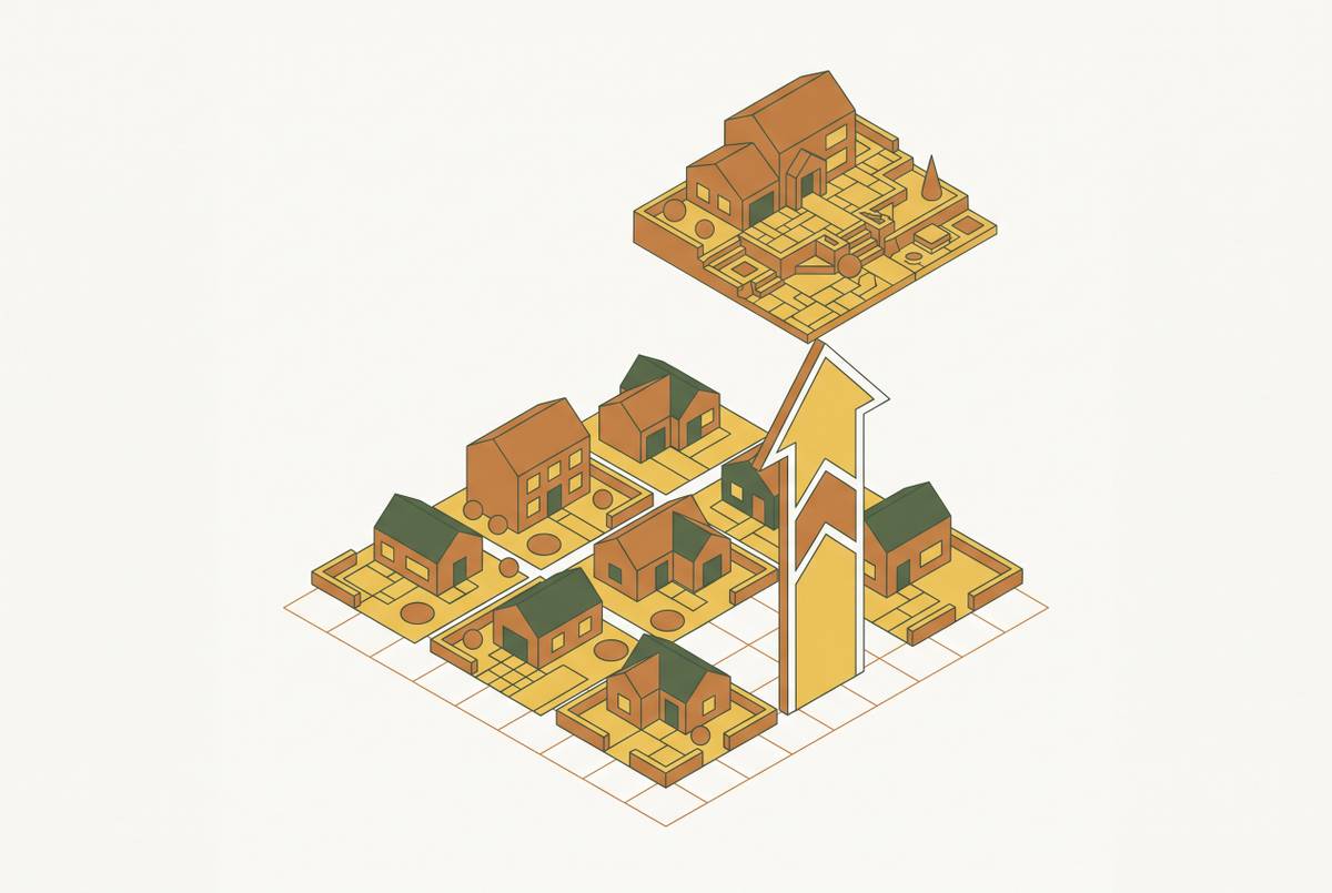 Cover illustration for “Which Zip Codes Punch Above Their Income Level for Hardscape Spend”