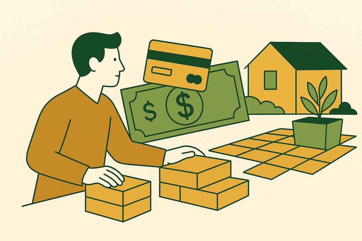 Cover illustration for “Financing Options Homeowners Use for Hardscape Projects”