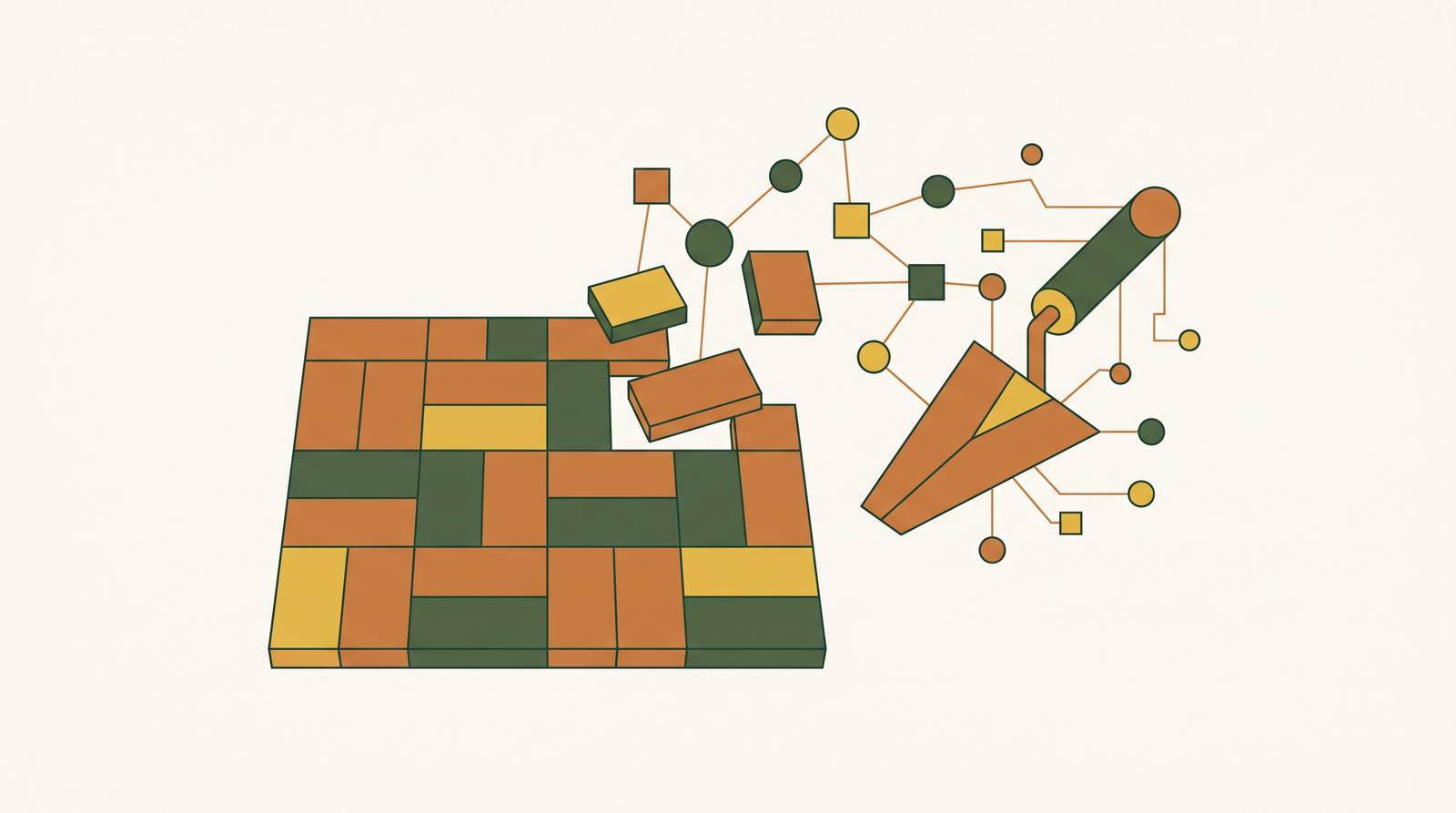 Cover illustration for “AI for Construction and Hardscaping Business Management”
