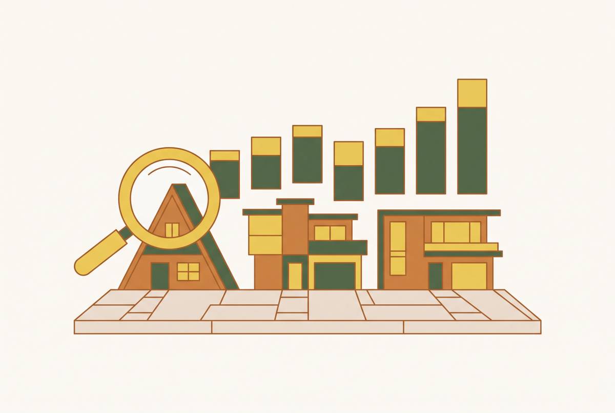 Cover illustration for “Reading Housing Stock Age to Forecast Hardscape Demand”