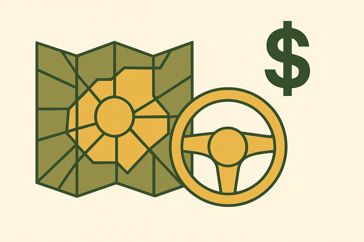 Cover illustration for “Service Area Geometry and Drive-Time Economics”