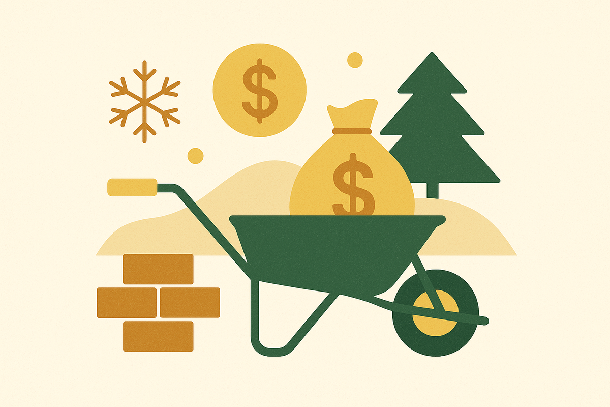 Cover illustration for “Winter Cash Flow Management for Hardscape Operators”