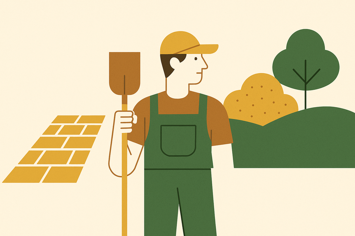 Cover illustration for “Hardscape vs. Landscape: What Homeowners Actually Mean When They Search”