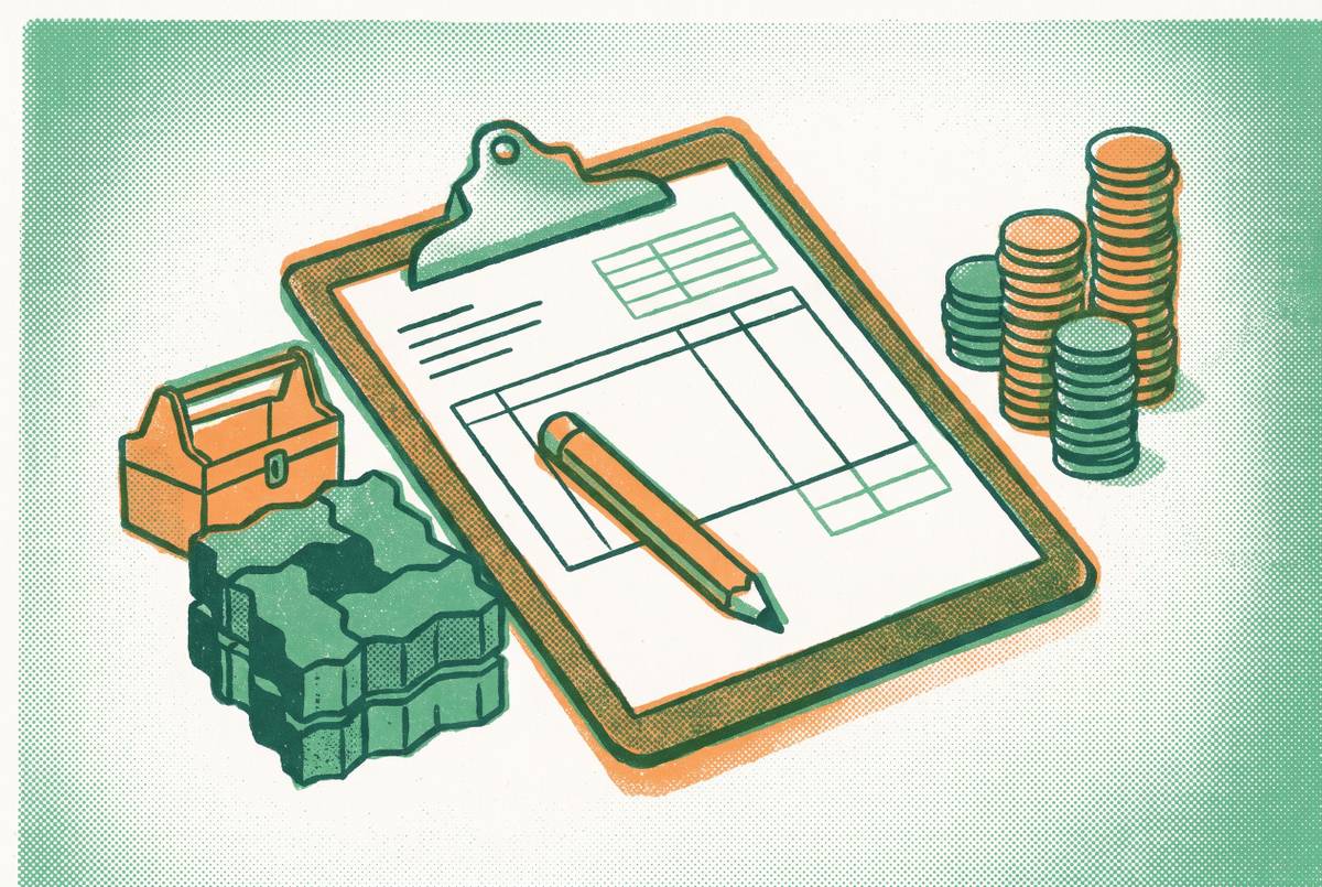 Cover illustration for “Estimator Compensation Structures in Hardscape and Remodeling”