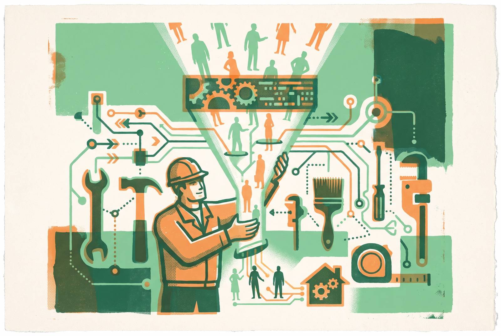 Cover illustration for “AI Recruiting Tools for Home Service Business Owners”