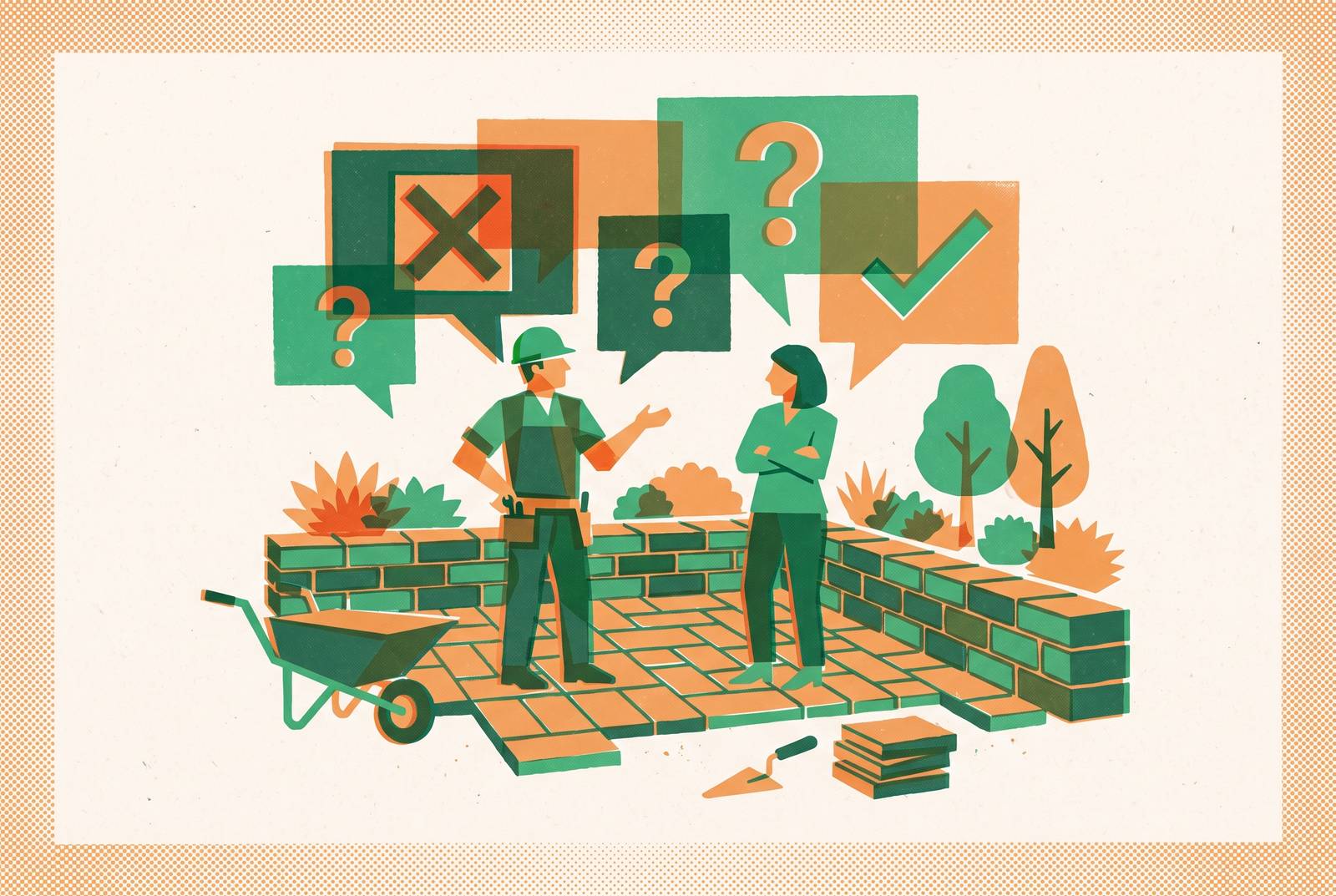 Cover illustration for “Common Objections in Hardscape Sales and How to Handle Them”