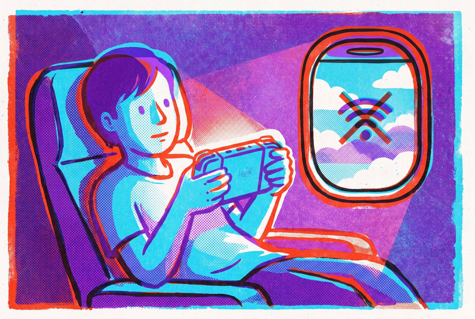 Cover illustration for “Best Games to Play on a Plane Without Wifi”