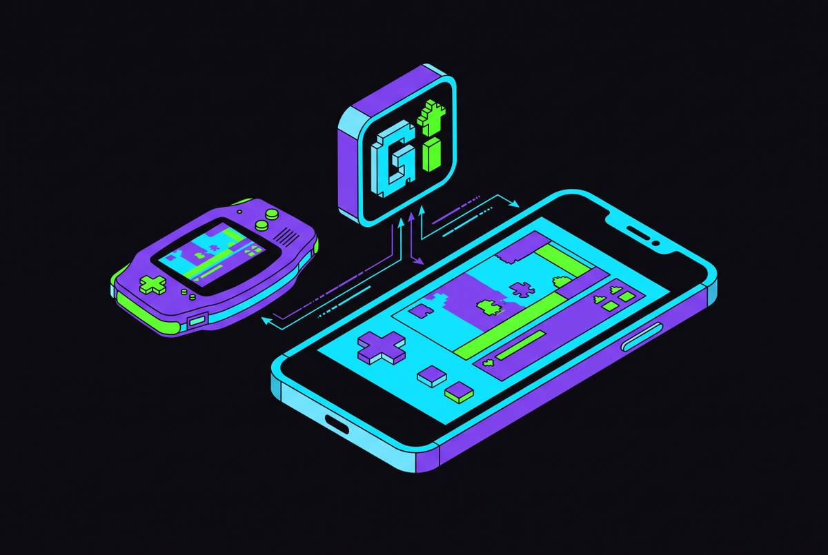 Cover illustration for “Game Boy Advance Emulation on iPhone With Delta”