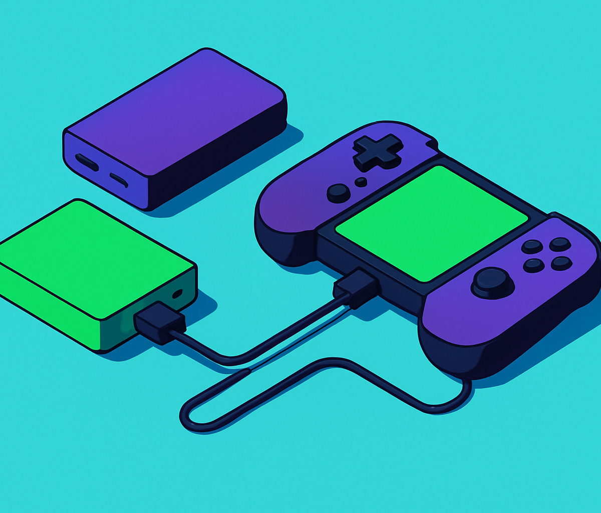 Cover illustration for “Portable Chargers and Power Banks for Mobile Gaming on the Go”