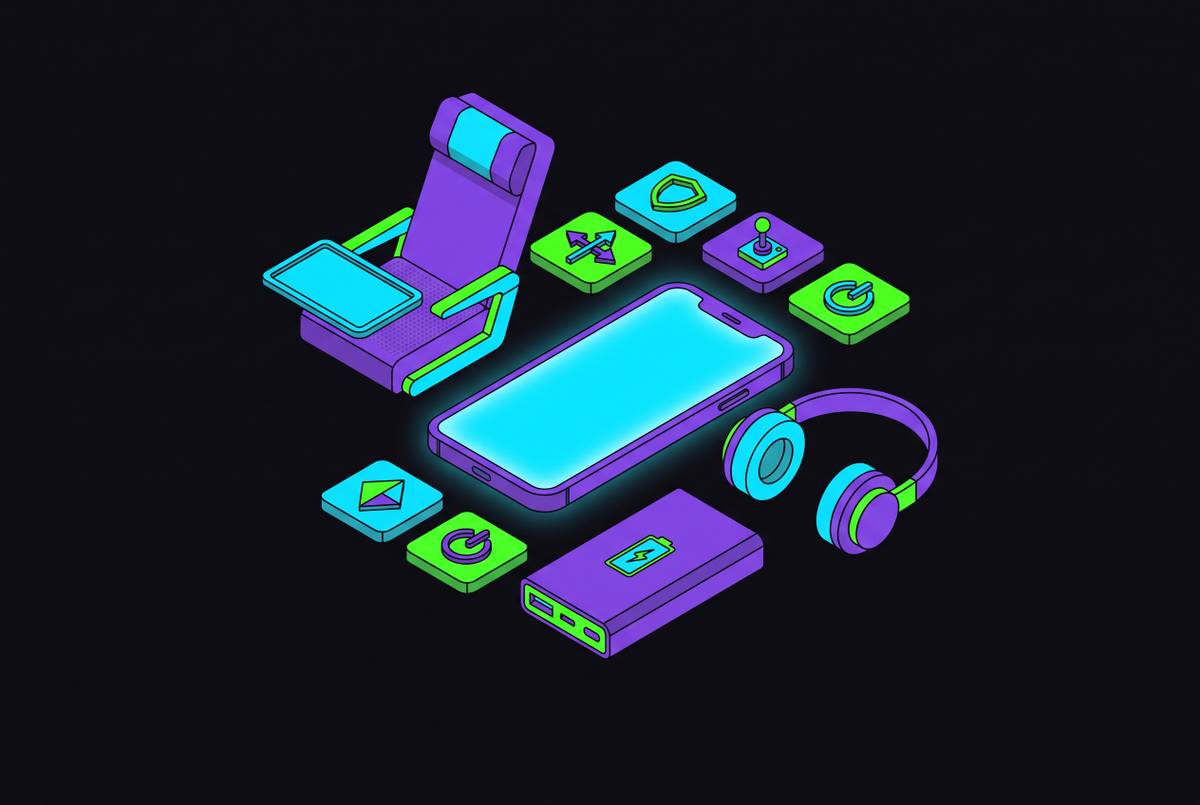 Cover illustration for “Mobile Games Worth Playing on a Long Flight”