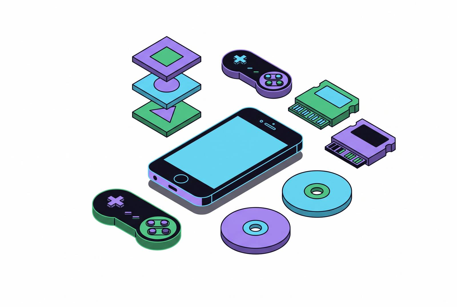 Cover illustration for “Best Emulators for iPhone After the App Store Policy Change”