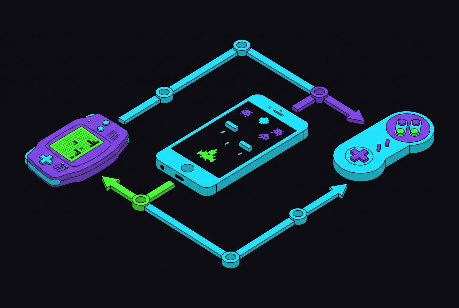 Cover illustration for “Best GBA and SNES Emulators for iPhone in 2025”