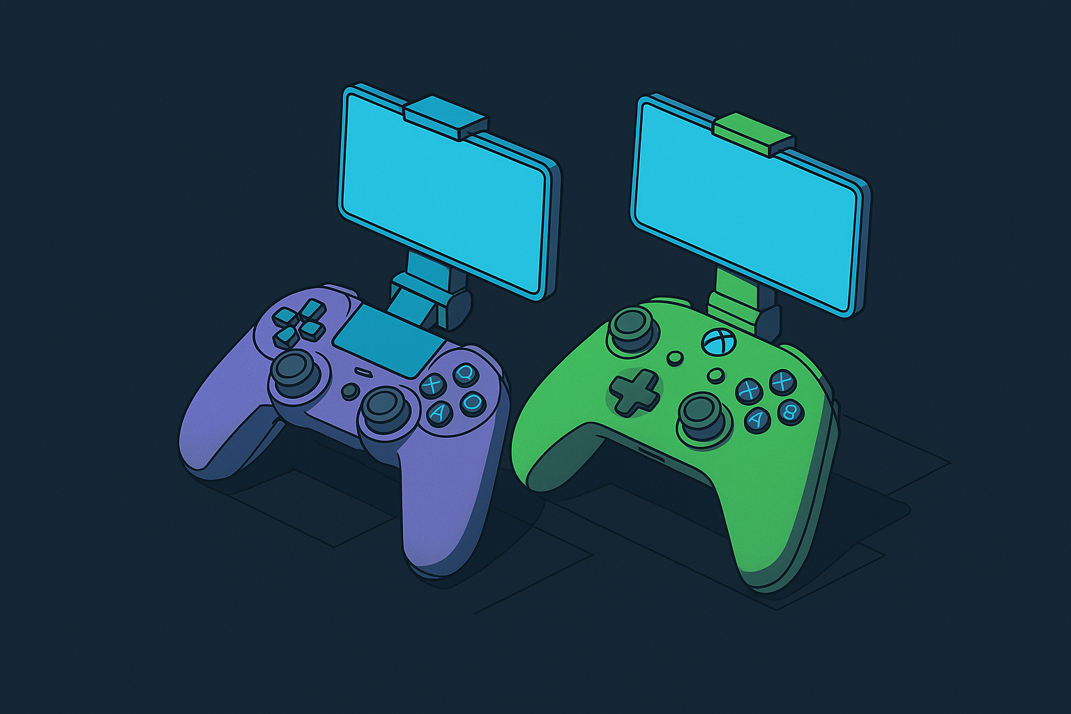 Cover illustration for “officially licensed mobile controllers for PlayStation and Xbox”
