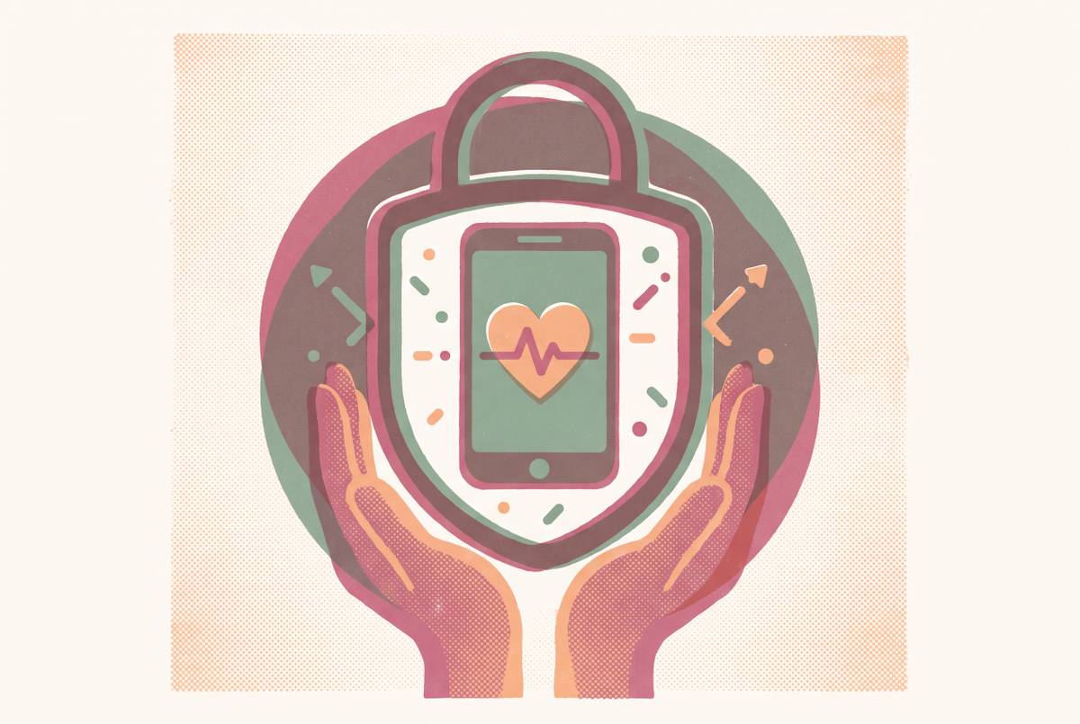 Cover illustration for “Privacy and Data Safety When Using AI Health Apps for Chronic Illness”
