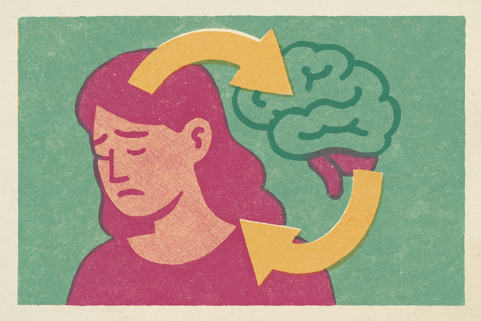 Cover illustration for “The Bidirectional Relationship Between Fibromyalgia and Depression”