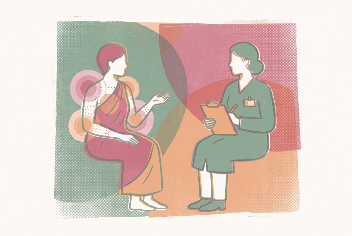 Cover illustration for “Questions to Ask Your Doctor About a Fibromyalgia Diagnosis”