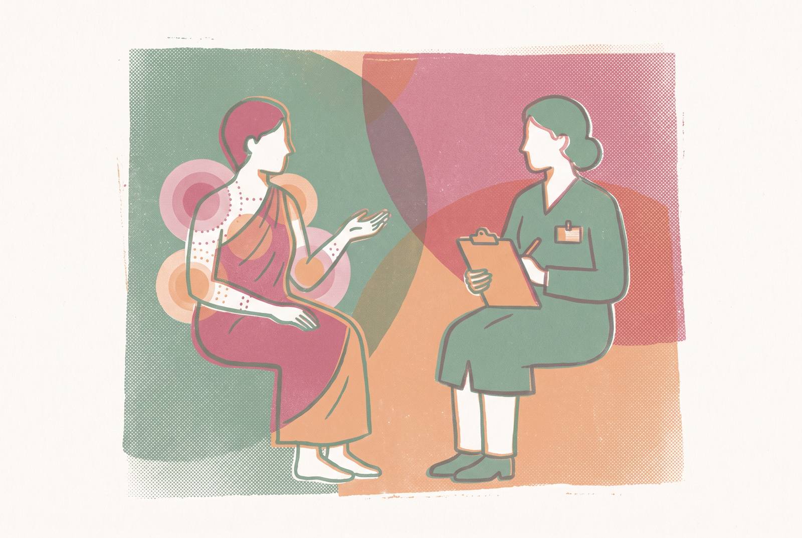 Cover illustration for “Questions to Ask Your Doctor About a Fibromyalgia Diagnosis”