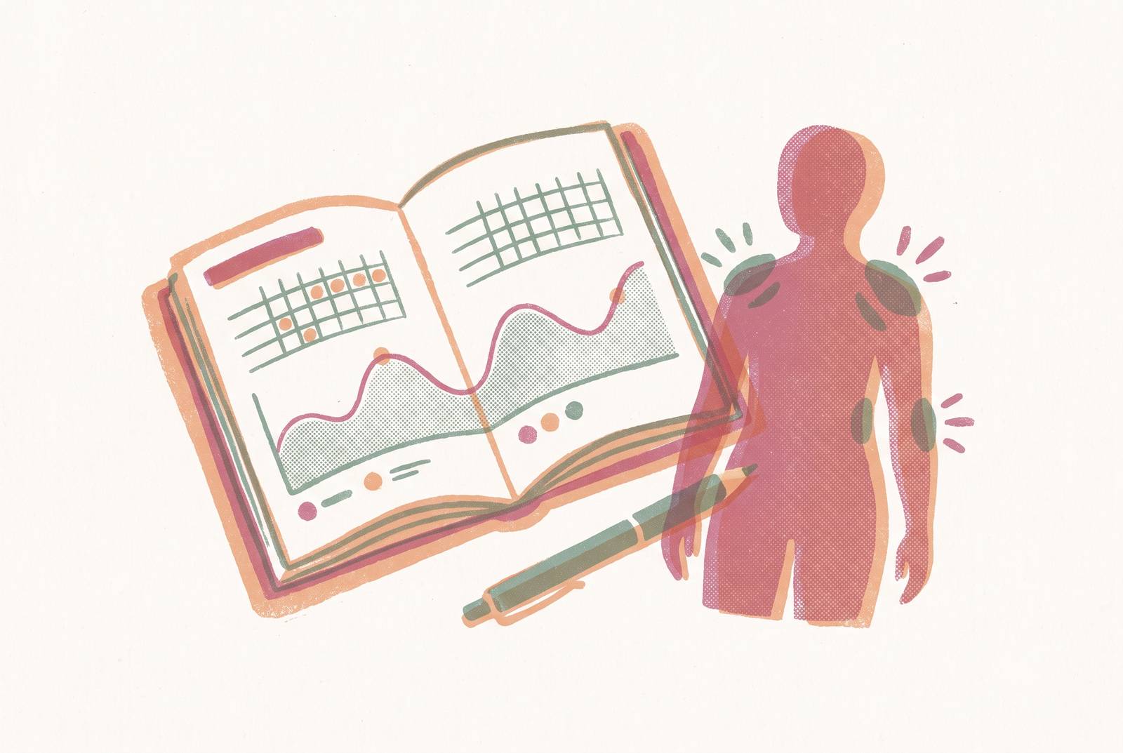 Cover illustration for “Fibromyalgia Pain Diary Templates and What Makes Them Useful”