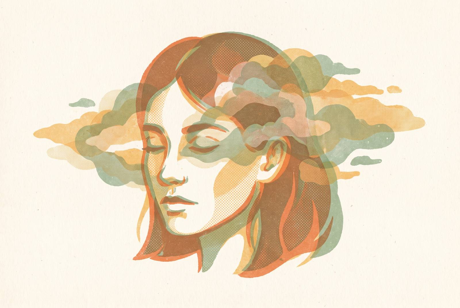 Cover illustration for “Brain Fog Dismissed as Depression or Burnout in Women”