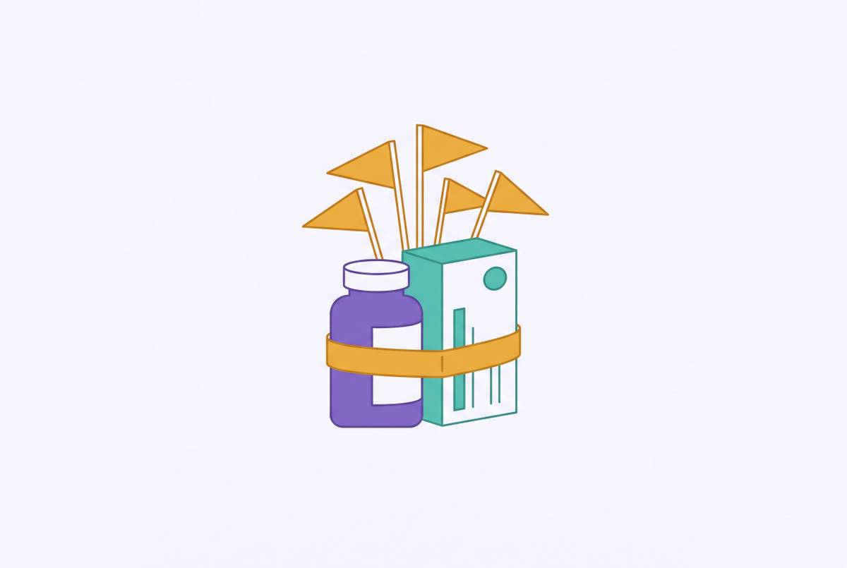 Cover illustration for “Red Flags in Perimenopause Supplement and Test Bundle Marketing”
