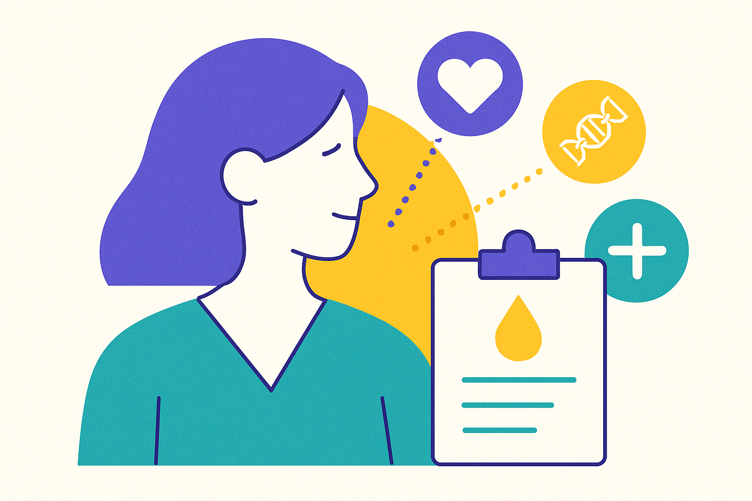 Cover illustration for “Biomarkers That Should Be in Every Woman's Annual Panel”