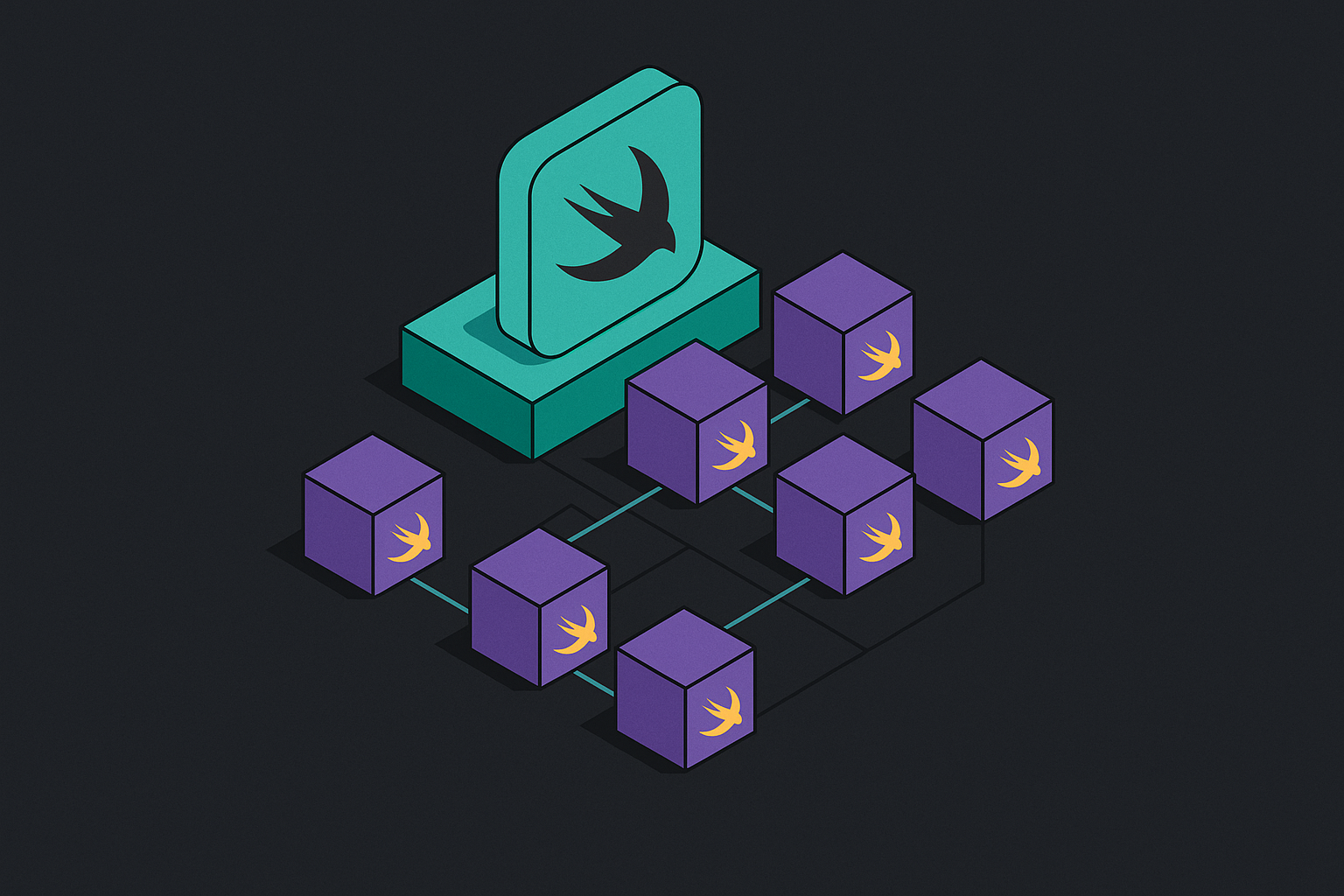 Cover illustration for “Modular Swift Package Architecture in Large Consumer Apps”