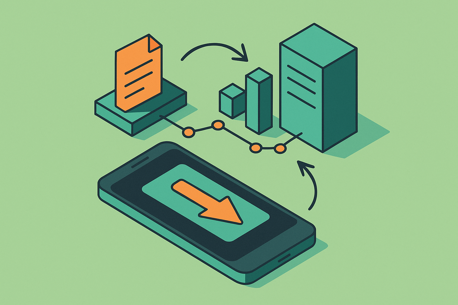 Cover illustration for “URLSession and Network Efficiency in High-Frequency iOS Apps”