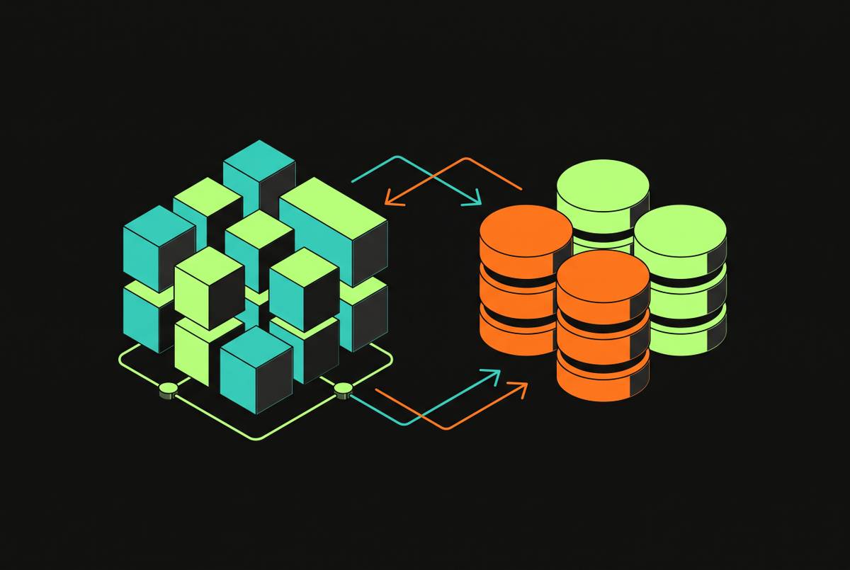 Cover illustration for “SwiftData vs Core Data for New iOS App Data Layers”